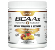 Аминокислоты Snap Supplements, BCAA, со вкусом персика и манго, 277 г (9,77 унции)