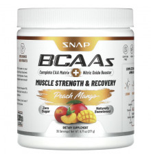 Аминокислоты Snap Supplements, BCAA, со вкусом персика и манго, 277 г (9,77 унции)
