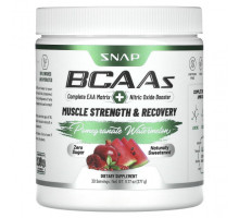 Аминокислоты Snap Supplements, BCAA, со вкусом граната и арбуза, 277 г (9,77 унции)