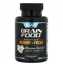 Аюрведа Snap Supplements, Brain Food, экстракт бакопы, 60 капсул