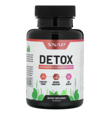 Слабительные, диуретики и средства для очищения организма Snap Supplements, Detox, улучшенная очищающая смесь, 60 капсул