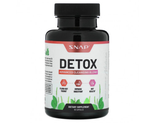 Слабительные, диуретики и средства для очищения организма Snap Supplements, Detox, улучшенная очищающая смесь, 60 капсул Слабительные, диуретики и средства для очищения организма Snap Supplements, Detox, улучшенная очищающая смесь, 60 капсул