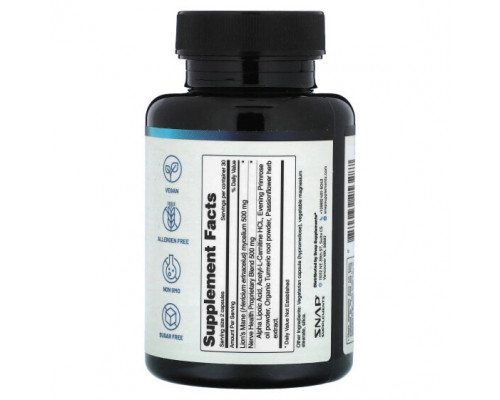 Грибы Snap Supplements, Здоровье нервов`` 60 капсул