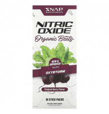 Оксид азота Snap Supplements, оксид азота, органическая свекла, со вкусом ягод, 10 пакетиков по 8,2 г (0,29 унции)
