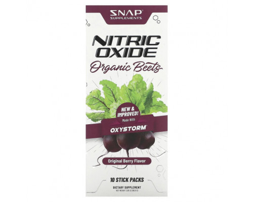 Оксид азота Snap Supplements, оксид азота, органическая свекла, со вкусом ягод, 10 пакетиков по 8,2 г (0,29 унции) Оксид азота Snap Supplements, оксид азота, органическая свекла, со вкусом ягод, 10 пакетиков по 8,2 г (0,29 унции)