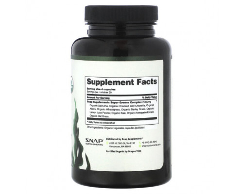 Водоросли Snap Supplements, Органическая спирулина и хлорелла, 120 капсул Водоросли Snap Supplements, Органическая спирулина и хлорелла, 120 капсул