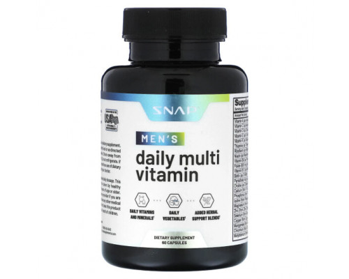 Мужское здоровье Snap Supplements, Мультивитамины для мужчин, 60 капсул Мужское здоровье Snap Supplements, Мультивитамины для мужчин, 60 капсул