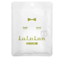 Lululun, Clear, косметическая маска для лица, белая 5F, 1 шт., 22 мл (0,74 жидк. Унции)