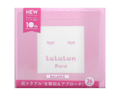 Lululun, Pure Balance, Beauty Sheet Mask, розовая 8FB, 36 шт., 520 мл (18 жидк. Унций) Lululun, Pure Balance, Beauty Sheet Mask, розовая 8FB, 36 шт., 520 мл (18 жидк. Унций)