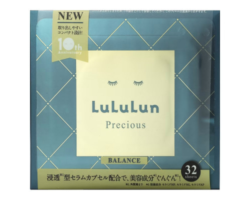 Lululun, Precious Balance, косметические маски для лица, зеленые 4FB, 32 шт., 500 мл (17 жидк. Унций) Lululun, Precious Balance, косметические маски для лица, зеленые 4FB, 32 шт., 500 мл (17 жидк. Унций)
