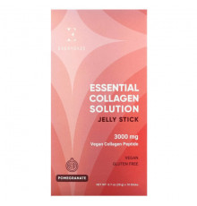 Для мышц и суставов Everydaze, Essential Collagen Solution, желе в стиках, гранат, 3000 мг, 10 стиков по 20 г (0,7 унции)
