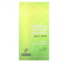 Для мышц и суставов Everydaze, Essential Collagen Solution, желе в стиках, зеленый виноград, 3000 мг, 10 стиков по 20 г (0,7 унции)
