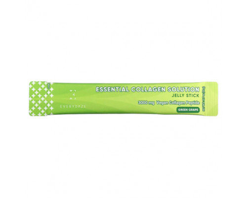 Для мышц и суставов Everydaze, Essential Collagen Solution, желе в стиках, зеленый виноград, 3000 мг, 10 стиков по 20 г (0,7 унции) Для мышц и суставов Everydaze, Essential Collagen Solution, желе в стиках, зеленый виноград, 3000 мг, 10 стиков по 20 г (0,7 унции)