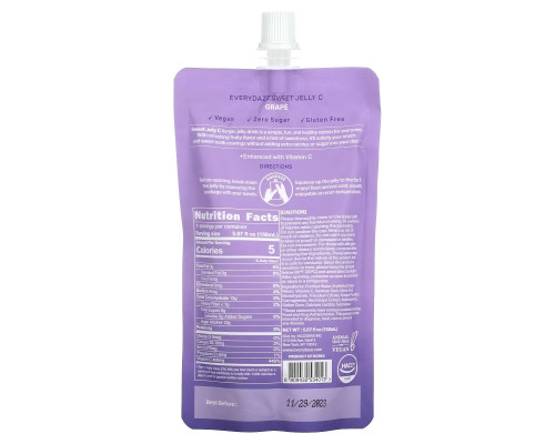 Everydaze, Sweet Jelly C, Plant Based Konjac Jelly Drink, Grape, 5.02 fl oz (150 ml) Everydaze, Sweet Jelly C, Plant Based Konjac Jelly Drink, Grape, 5.02 fl oz (150 ml)