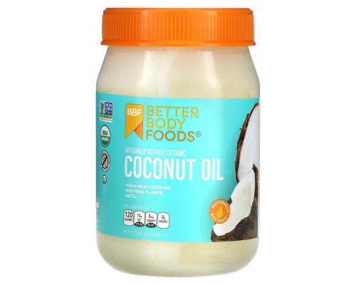 BetterBody Foods, Naturally Refined Organic Coconut Oil, 15.5 fl oz (458 ml) BetterBody Foods, Naturally Refined Organic Coconut Oil, 15.5 fl oz (458 ml)