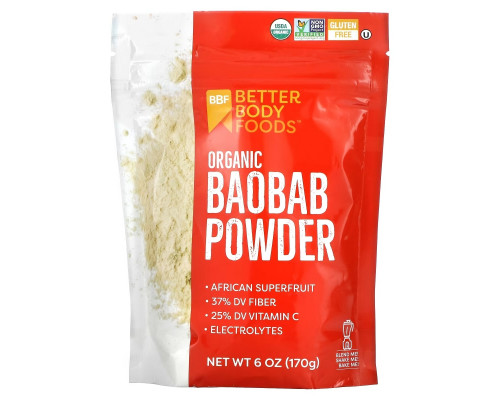 BetterBody Foods, Organic Baobab Powder, 6 oz (170 g) BetterBody Foods, Organic Baobab Powder, 6 oz (170 g)