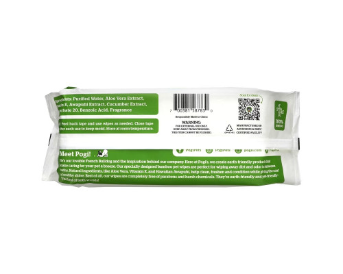 Pogi's Pet Supplies, Салфетки для ухода, листья зеленого чая, 100 свежих салфеток Pogi's Pet Supplies, Салфетки для ухода, листья зеленого чая, 100 свежих салфеток