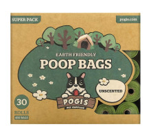 Pogi's Pet Supplies, Earth Friendly какашки, без запаха, 30 рулонов, 450 пакетиков