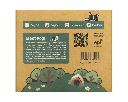 Pogi's Pet Supplies, Earth Friendly какашки, без запаха, 30 рулонов, 450 пакетиков Pogi's Pet Supplies, Earth Friendly какашки, без запаха, 30 рулонов, 450 пакетиков
