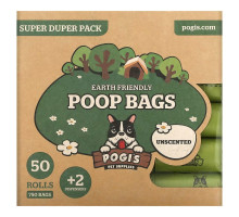 Pogi's Pet Supplies, Earth Friendly Poop Bags, Super Duper Pack, Unscented, 50 Rolls, 750 Bags, 2 Dispensers