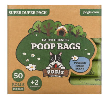 Pogi's Pet Supplies, Earth Friendly Poop Bags, Super Duper Pack, Powder Fresh, 50 Rolls, 750 Bags, 2 Dispensers