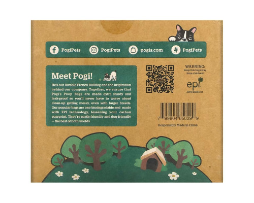 Pogi's Pet Supplies, Earth Friendly Poop Packages, свежий порошок, 30 рулонов, 450 пакетиков Pogi's Pet Supplies, Earth Friendly Poop Packages, свежий порошок, 30 рулонов, 450 пакетиков