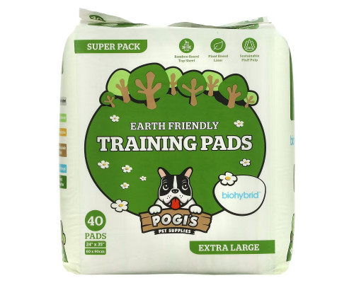 Pogi's Pet Supplies, Earth Friendly Training Pads, очень большие, 40 шт. Pogi's Pet Supplies, Earth Friendly Training Pads, очень большие, 40 шт.