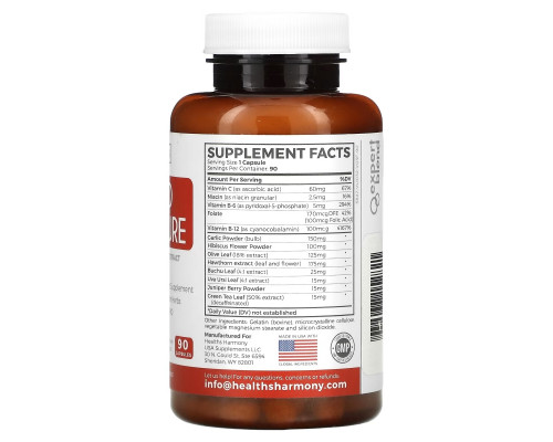 Healths Harmony, Blood Pressure with Hawthorn Extract, 90 Capsules Healths Harmony, Blood Pressure with Hawthorn Extract, 90 Capsules
