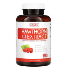 Для сердца и сосудов Healths Harmony, Экстракт боярышника 4: 1, 120 капсул