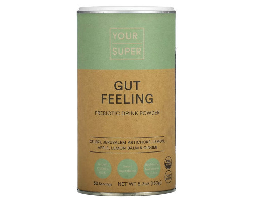 Your Super, Gut Feeling, Prebiotic Drink Powder , 5.3 oz (150 g) Your Super, Gut Feeling, Prebiotic Drink Powder , 5.3 oz (150 g)