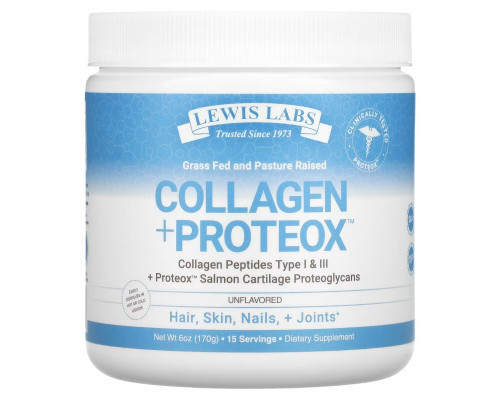 Lewis Labs, Collagen + Proteox, Unflavored, 6 oz (170 g) Lewis Labs, Collagen + Proteox, Unflavored, 6 oz (170 g)