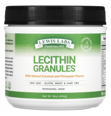 Lewis Labs, Lecithin Granules, Natural Coconut and Pineapple, 16 oz (454 g)