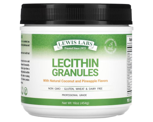 Lewis Labs, Lecithin Granules, Natural Coconut and Pineapple, 16 oz (454 g) Lewis Labs, Lecithin Granules, Natural Coconut and Pineapple, 16 oz (454 g)