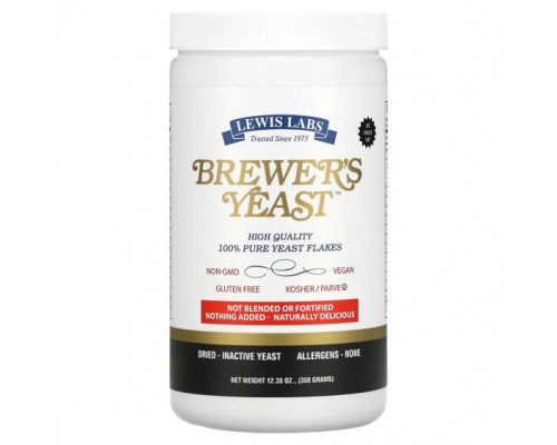 Дрожжи Lewis Labs, Brewer's Yeast , 12.35 oz (350 g) Дрожжи Lewis Labs, Brewer's Yeast , 12.35 oz (350 g)
