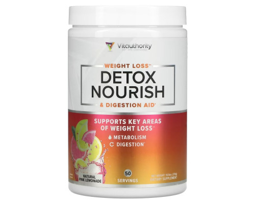 Vitauthority, Detox Nourish Weight Loss & Digestion Aid, Natural Pink Lemonade, 10.9 oz (310 g) Vitauthority, Detox Nourish Weight Loss & Digestion Aid, Natural Pink Lemonade, 10.9 oz (310 g)