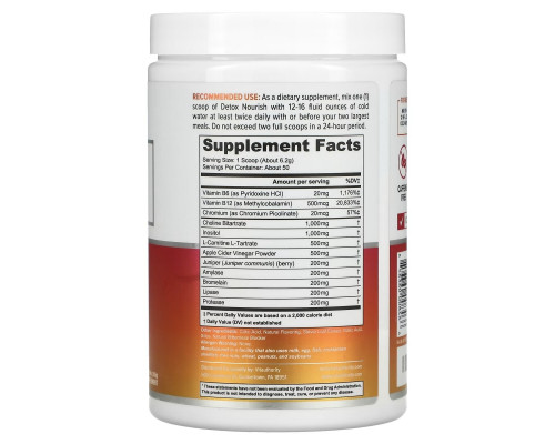 Vitauthority, Detox Nourish Weight Loss & Digestion Aid, Natural Pink Lemonade, 10.9 oz (310 g) Vitauthority, Detox Nourish Weight Loss & Digestion Aid, Natural Pink Lemonade, 10.9 oz (310 g)
