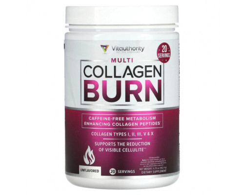 Для похудения и контроля веса Vitauthority, Multi Collagen Burn, без добавок, 162,4 г (5,73 унции) Для похудения и контроля веса Vitauthority, Multi Collagen Burn, без добавок, 162,4 г (5,73 унции)