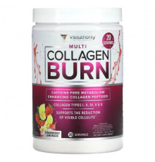 Для похудения и контроля веса Vitauthority, Multi Collagen Burn, клубничный лимонад, 216 г (7,62 унции)