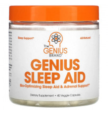 Для здорового сна The Genius Brand, Genius Sleep Aid, добавка для улучшения качества сна, 40 растительных капсул