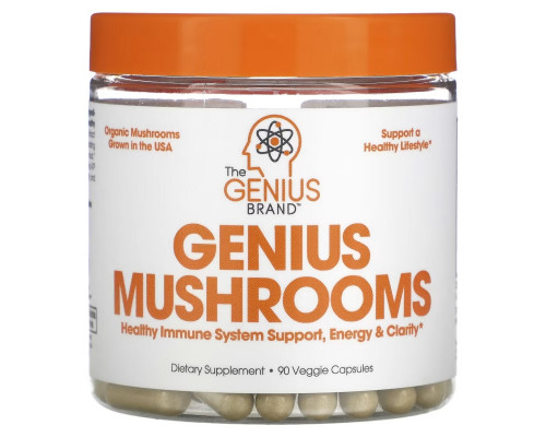 The Genius Brand, Genius Mushrooms, 90 растительных капсул The Genius Brand, Genius Mushrooms, 90 растительных капсул