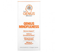 Улучшение памяти и работы мозга The Genius Brand, Genius Mindfullness, 30 растительных капсул