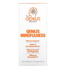 Улучшение памяти и работы мозга The Genius Brand, Genius Mindfullness, 30 растительных капсул