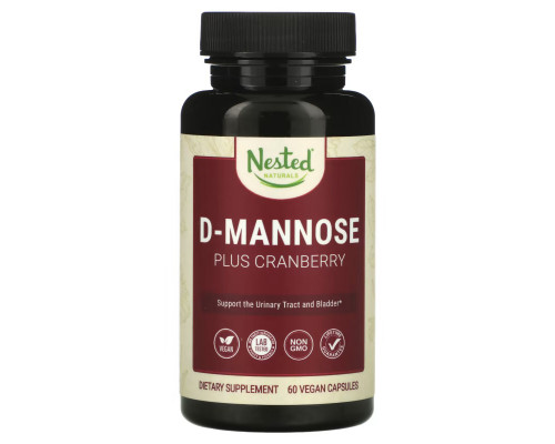 Nested Naturals, D-Mannose Plus Cranberry, 60 Vegan Capsules Nested Naturals, D-Mannose Plus Cranberry, 60 Vegan Capsules