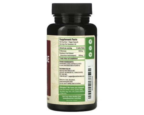 Nested Naturals, D-Mannose Plus Cranberry, 60 Vegan Capsules Nested Naturals, D-Mannose Plus Cranberry, 60 Vegan Capsules