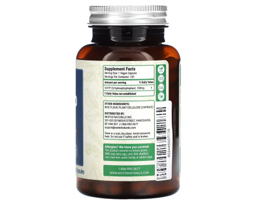 Nested Naturals, 5-HTP, 100 mg, 120 Vegan Capsules Nested Naturals, 5-HTP, 100 mg, 120 Vegan Capsules
