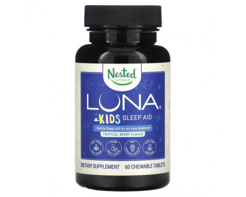 Детское здоровье Nested Naturals, Luna, средство для сна, тропические ягоды, 60 жевательных таблеток Детское здоровье Nested Naturals, Luna, средство для сна, тропические ягоды, 60 жевательных таблеток