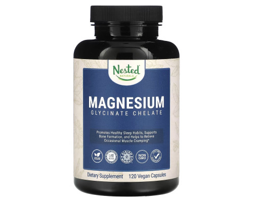 Nested Naturals, Magnesium, Glycinate Chelate, 120 Vegan Capsules Nested Naturals, Magnesium, Glycinate Chelate, 120 Vegan Capsules
