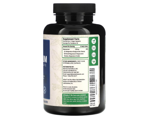 Nested Naturals, Magnesium, Glycinate Chelate, 120 Vegan Capsules Nested Naturals, Magnesium, Glycinate Chelate, 120 Vegan Capsules