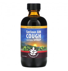 От гриппа и простуды WishGarden Herbs, Успокаивающий сироп от кашля Serious AM, 120 мл (4 жидк. Унции)