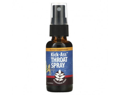 Растительные экстракты и настойки WishGarden Herbs, Kick-Ass Throat Spray, 30 мл (1 жидк. Унция) Растительные экстракты и настойки WishGarden Herbs, Kick-Ass Throat Spray, 30 мл (1 жидк. Унция)
